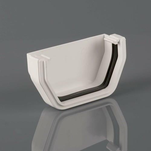 White square plastic gutter - white,