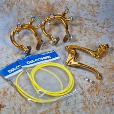 Dia-Compe MX890 / 132MT45 Complete Old School BMX Brake Kit Gold Burner GT