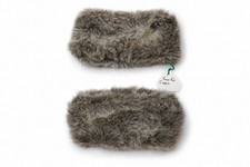 Vintage faux fur cuffs grey - faux,