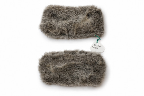 Vintage faux fur cuffs - vintage, grey