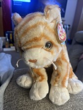 VGC Retired Ty Beanie Buddies Plush Amber the Ginger Cat Tagged