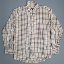 BURBERRY Shirt Nova Check Button Up Long Sleeve Check Beige Mens Size Small