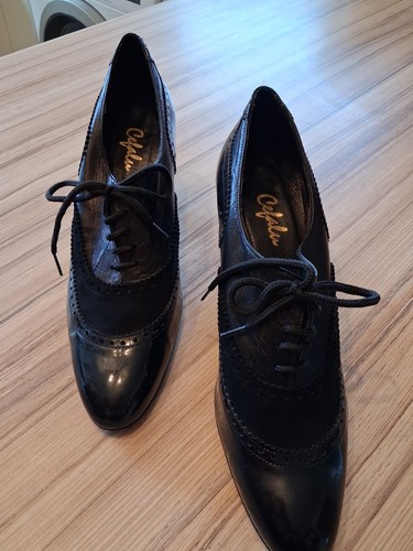 Black brogues patent - black, brogues,