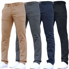 CROSSHATCH Mens Stretch Chinos Designer Casual Work Cheap Pants Jeans Trousers