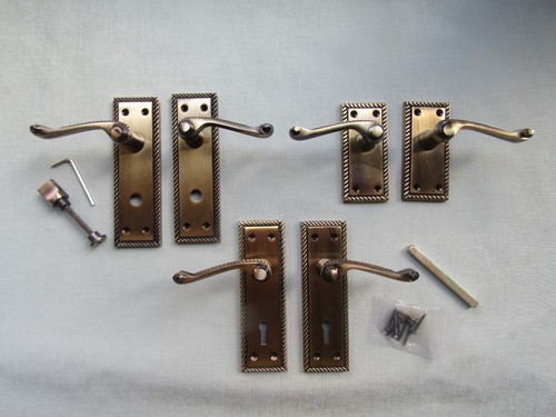 Rustic metal lever door