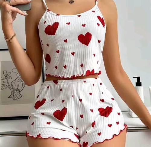 Women pajama set heart print - women,