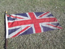 Large Vintage Cotton Union Flag On Flagpole