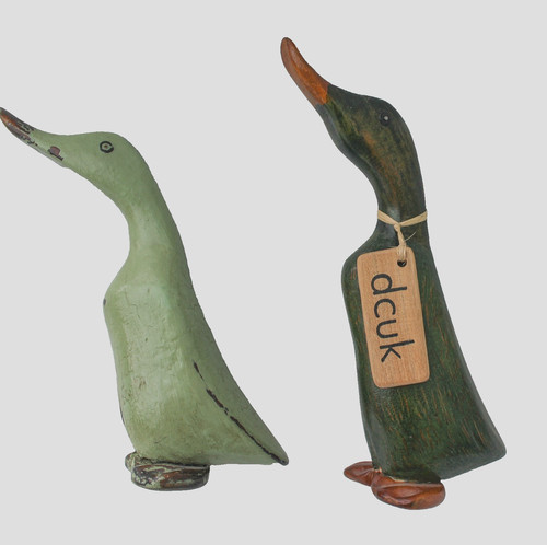 Pair vintage dcuk wooden ducks - wooden,