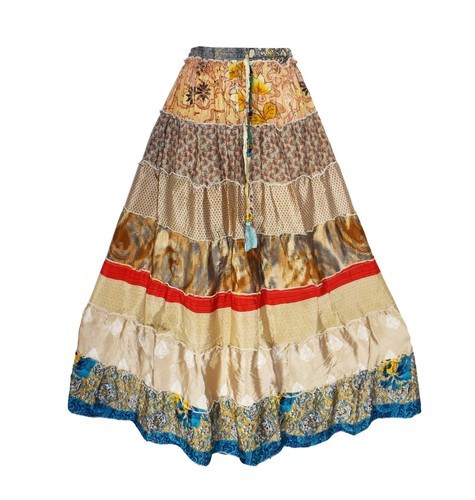 Tiered silk dancing skirt - tiered,
