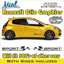 Renault CLIO Sport Side Stripes RS Cup Decals Stickers Graphics FREE P&P 018