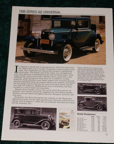 1930 chevy series universal - 1930, ad