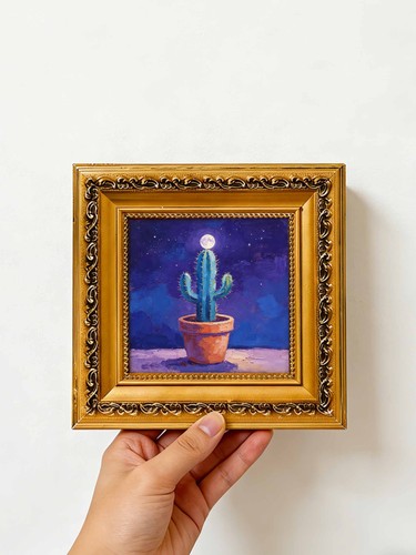 Cactus still life - hand, painted