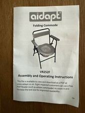 Aidapt Folding Commode Lightweight Portable Mobility Steel 7L Capacity Blue