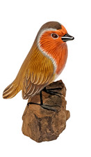 Robin Bird on wood Tree stump