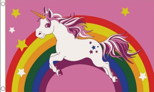 Rainbow unicorn flag x 3 - unicorn, 5'