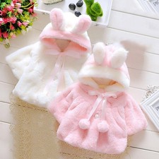 Kids Baby Girl Parka Outwear Coat Winter Outwear Faux Fur Warm Jacket Party Tops