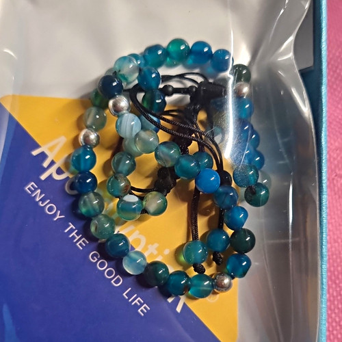 Blue green round - blue/green, beaded
