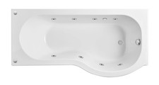P Shape Whirlpool Shower Bath