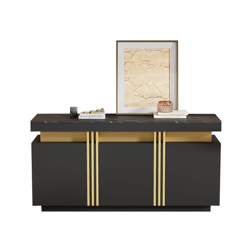 Modern black gold buffet - black,