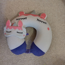 Unicorn memory foam neck pillow & sleep mask