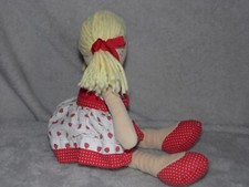 Marks and Spencer strawberry doll soft toy M&S  blonde ragdoll red comforter