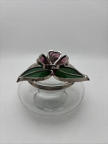 Stained glass metal flower - stained,