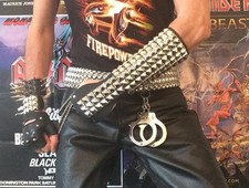 80's Metal Silver Stud Full Gauntlet