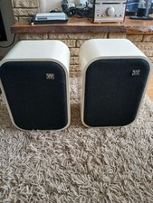 Pair Wharfedale Denton 1 Speakers - Retro - Vintage - White - Tested & Working