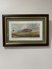 Scarborough Cricket Print Signed by Terry Harrison- Sympathetically Framed