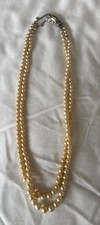 Vintage Lotus Double Row Pearl Necklace