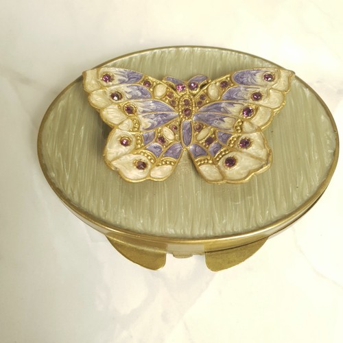 Vintage butterfly compact - vintage,