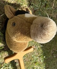 Toy Wooden Merrythought Hobby Horse with Wheels