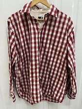 Chatham Red White Check Flannel Long Sleeve Shirt  Size Medium