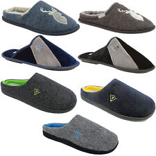 DUNLOP MENS SLIPPERS MEMORY FOAM COMFY SOFT MULES SLIP ON HOUSE COSY WARM SHOES