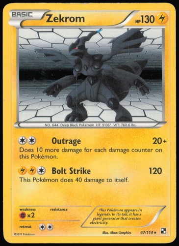 Zekrom 114 holo black - holo,