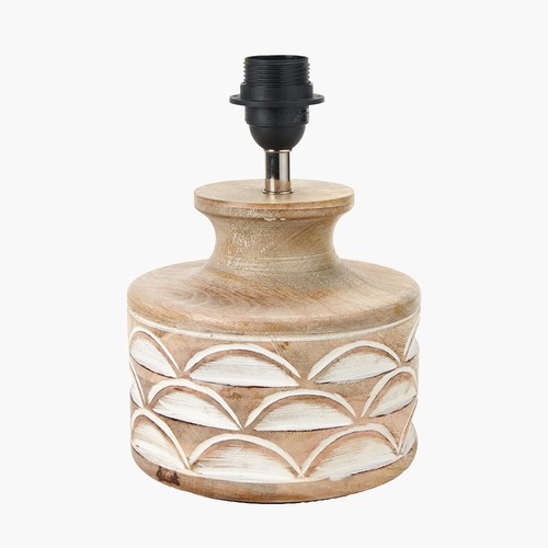 Wooden table lamp - wooden, white