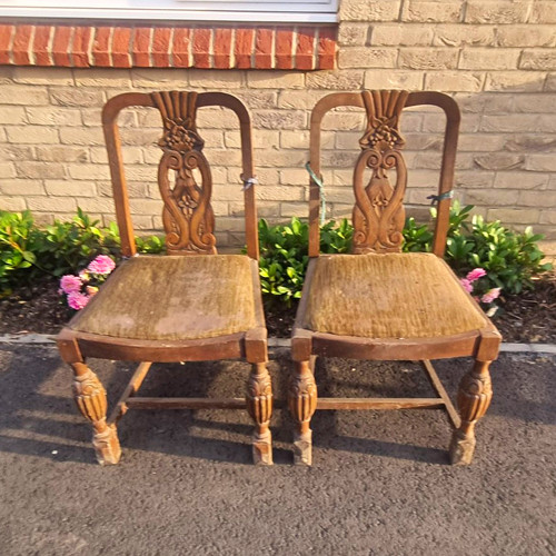 Pair solid oak victorian - of,