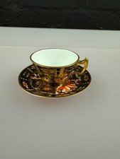 Royal Crown Derby Traditional Imari 2451 Miniature Tea Cup and Saucer Set 1912