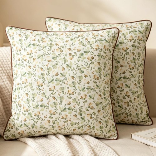 Green patterned velvet cushion - green,