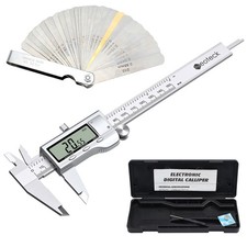 150mm/6In LCD Digital Electronic Vernier Caliper + Feeler Gauge Stainless Steel