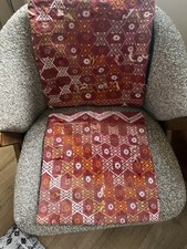 2 of Turkish Kilim Cushion Cover Red Traditional Pattern 45 X 45 cm 100% Wool 