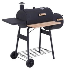 Portable Charcoal BBQ Grill Steel Offset Smoker Combo Backyard Summer Fast Sales