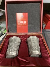 Royal Selangor - Four Seasons Beaker Pair in Wooden Box (Damaged) -