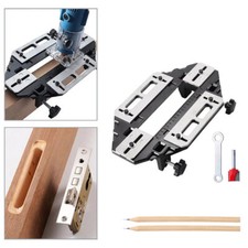 Wood Door Hinge Jig Lock Guide Plate Router Bit Woodworking Slotting Locator UK
