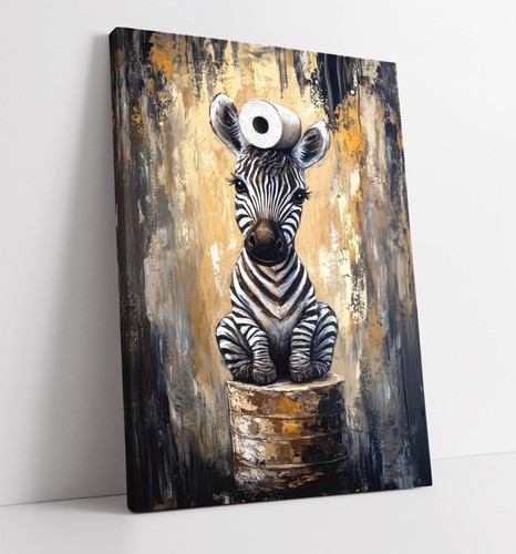 Small zebra cute bathroom - bathroom, wall