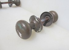 Antique Brass Door Knobs Handles Vintage Old Plates Victorian