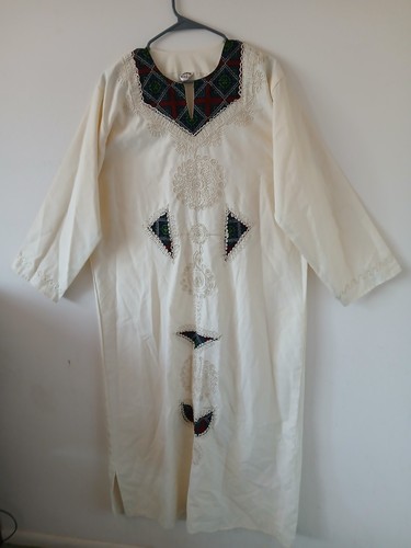Egyptian cream kaftan size l - cream, m/l