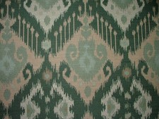 Boho Forest Green Ikat Linen