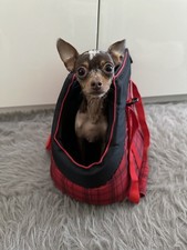 Dog/cat transport bag carrier for xs pet red and black foam lined RRP £33.00