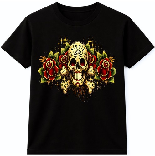Skull crossbones roses gothic - crossbones,